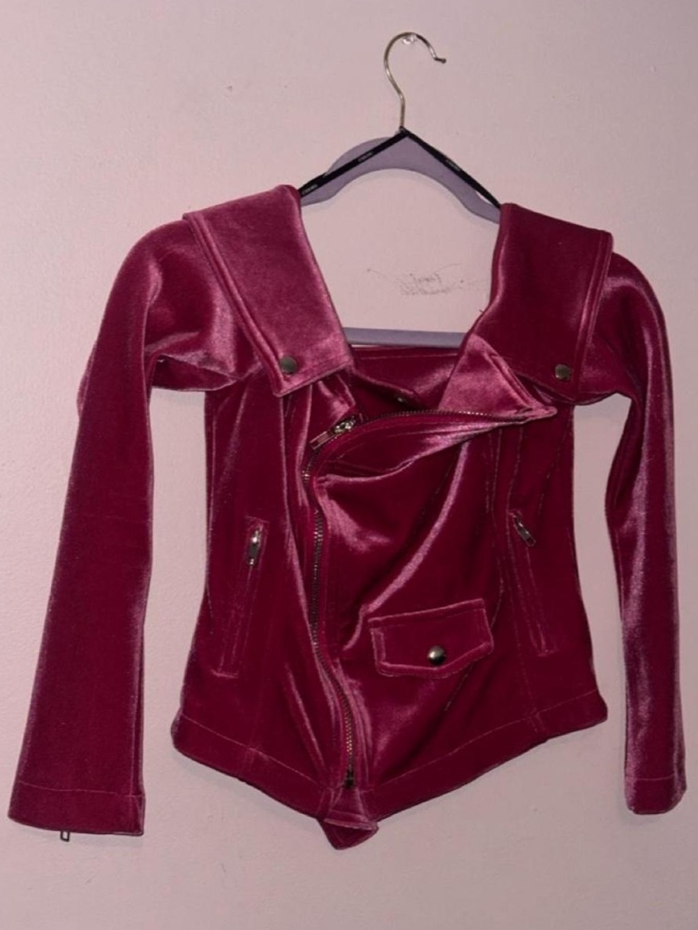 Hot Pink suede Y2K top
